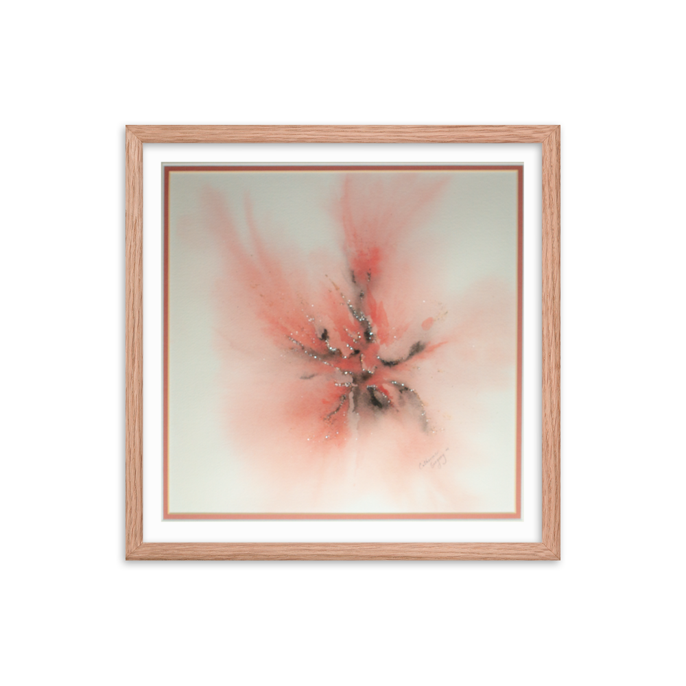 Silver & Pink Abstract: Luminous Watercolor Art