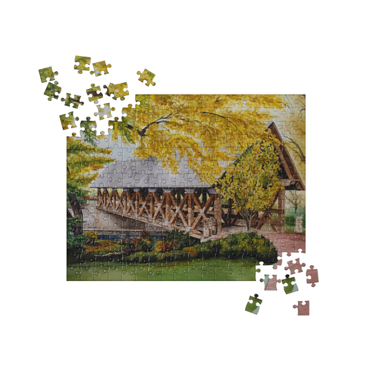 Naperville Bridge Elegance: Watercolor - 252 Pcs Puzzle